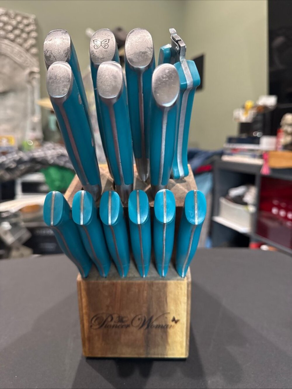 Pioneer Woman 13pc. Knife Set w/Block Teal